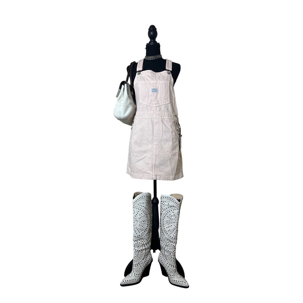 NWT Levi’s Pink Skirtall XS Workwear Overall Dress Denim Mini